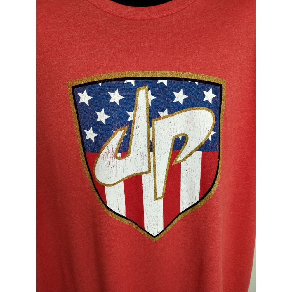 Dude Perfect Mens 2XL DP Red Crew American Superhero Crest T-Shirt - Picture 2 of 4